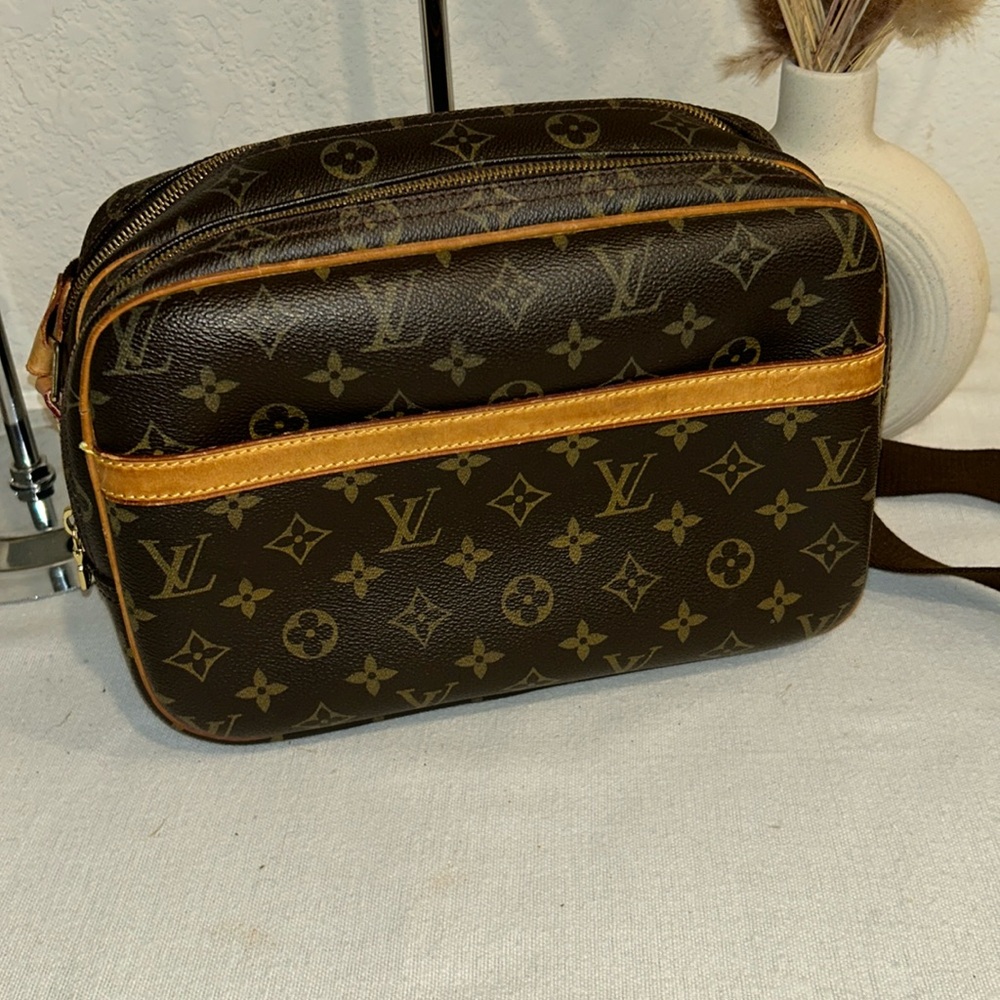 Louis Vuitton Monogram Canvas Shoulder Bag in Brown and Tan